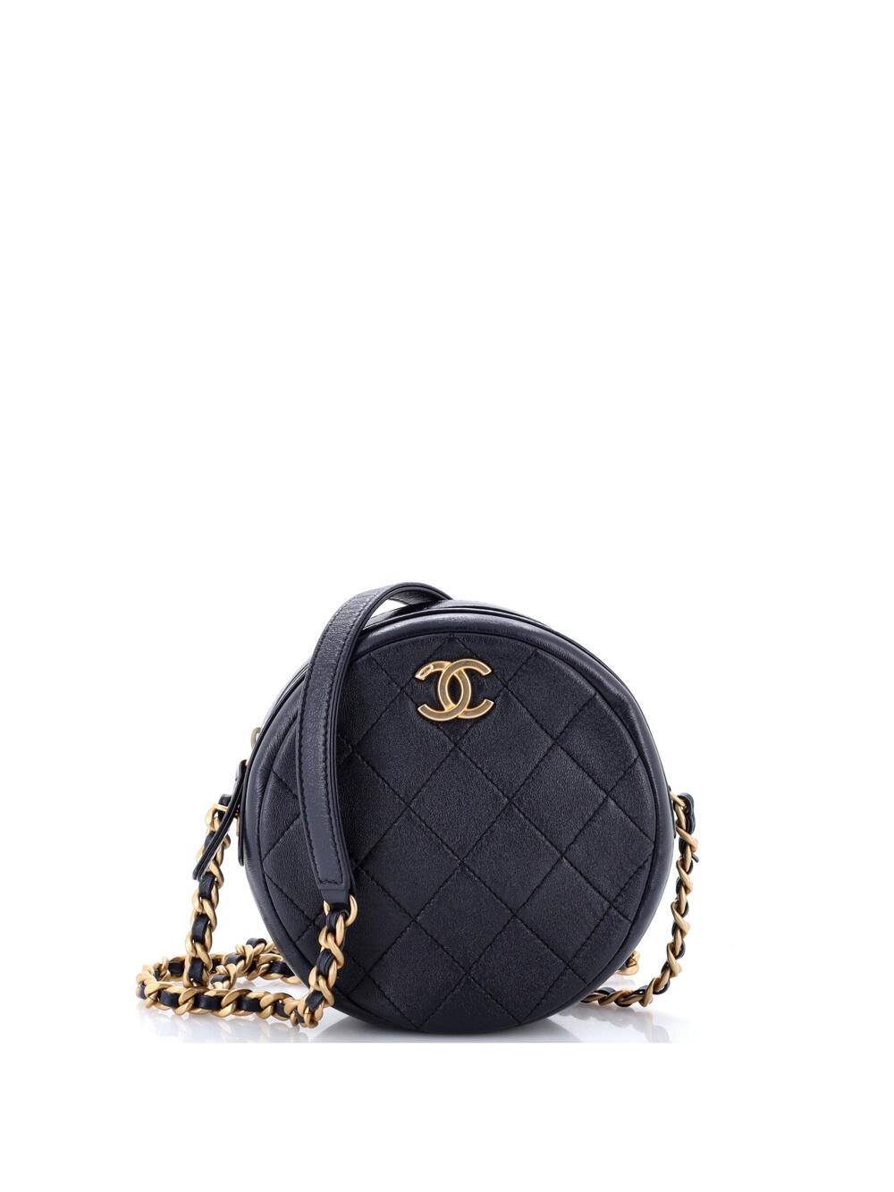 Chanel Round Clutch With Chain Quilted #337422C29B